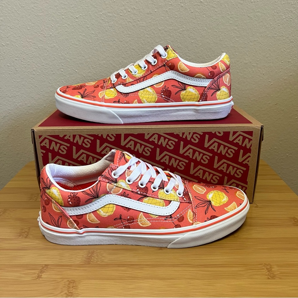 Vans Orange Pineapple Print Old Skool Sneakers